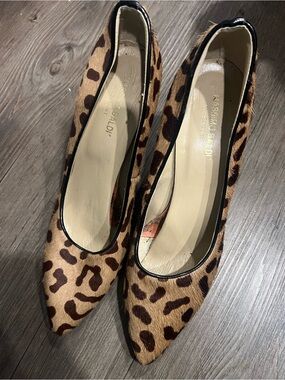 Massimo Baldi Cow hair -Leopard Print Pointed Toe heels - Brown/tan